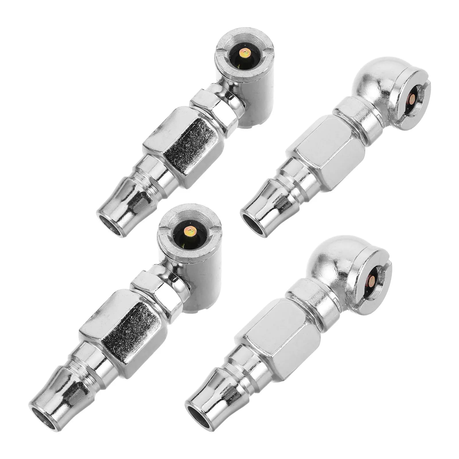 Set di 4 Ugelli Universali per Gonfiaggio Pneumatici, Connettore Rapido a Doppia Testa per Moto, Biciclette e Auto, Strumento di Riparazione Portatile