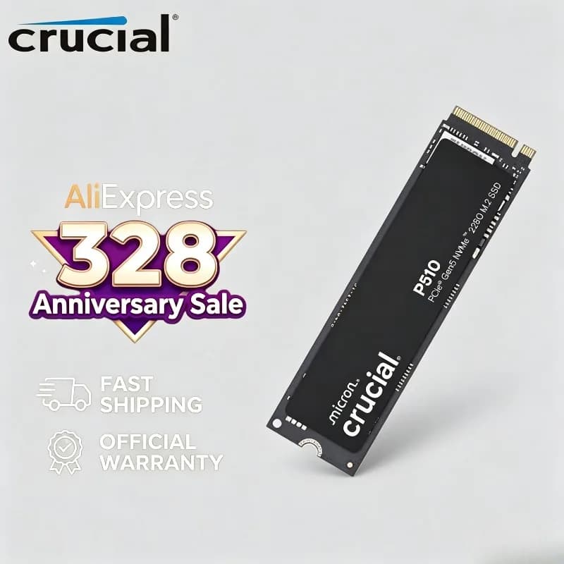 Crucial P510 PCIe 5.0 Gen5 NVMe M.2 2280 SSD 1TB 2TB Internal Solid State Drive for Laptop Desktop Gaming PC Hard Disk