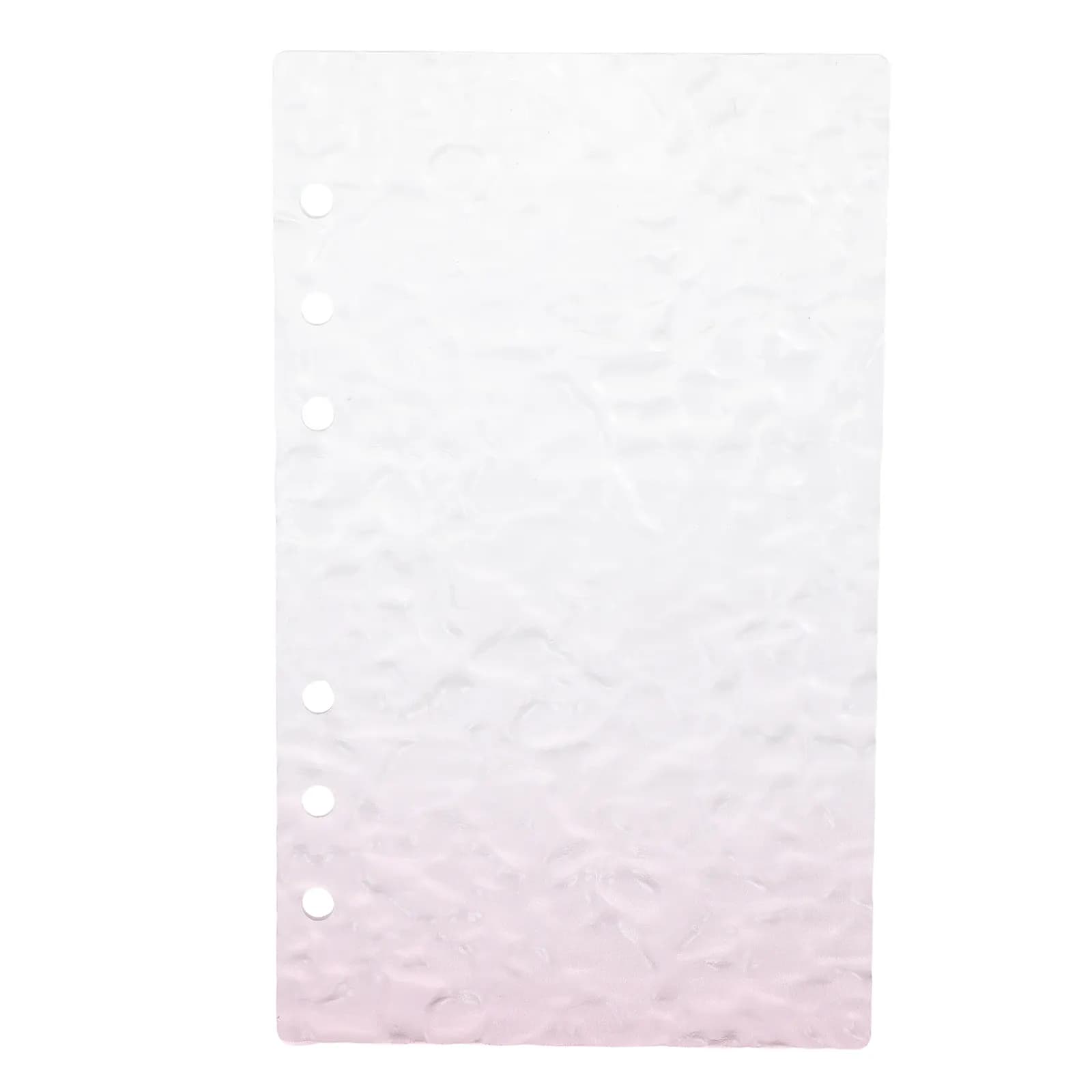 Copertina per agenda in acrilico A6 rosa ricaricabile con rilegatura a 6 anelli, custodia per notebook, organizer per budget, accessorio di cancelleria trasparente