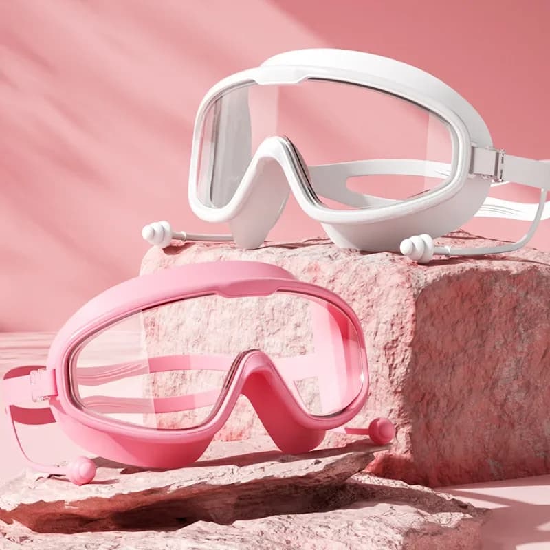 Waterproof Anti Fog HD Myopia Swimming Goggles For Adult Men And Women, Large Frame Eye Protection Swim Glasses With Earplugs