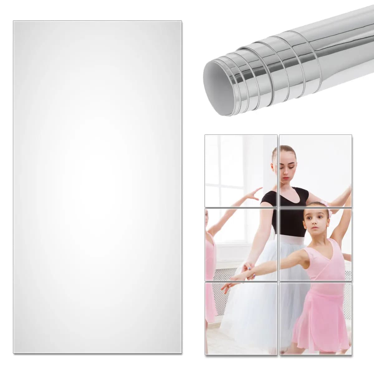 Self Adhesive Mirror Stickers 60x100cm/50x100cm Mirror Full Body Set Wall Sticker Acrylic Mirror Tile Decals For Wall Bathroom