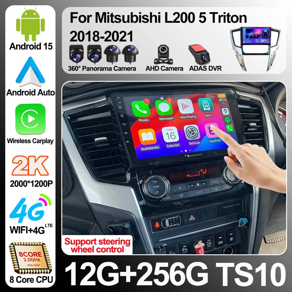 Autoradio Android 16 per Mitsubishi L200 5 Triton 2018-2021 Lettore video multimediale Navigazione GPS Mirror Link Touch Screen 5g