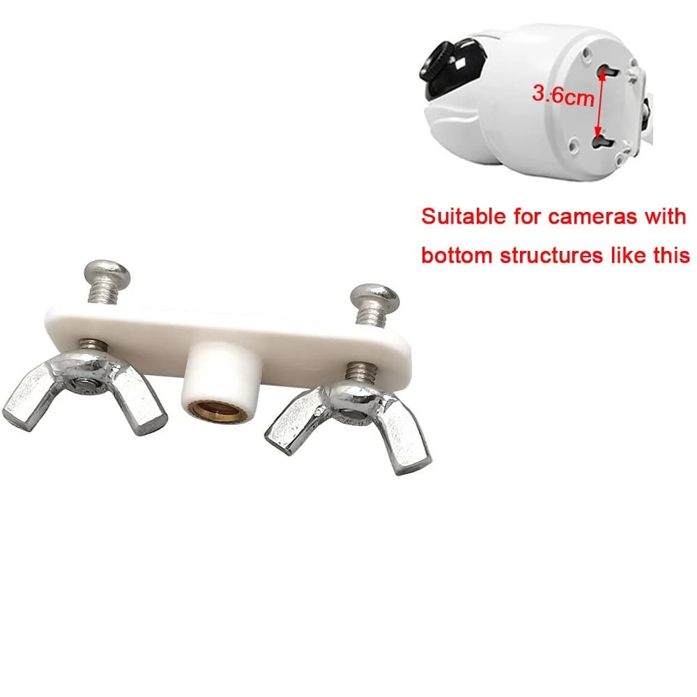 Con vite 1/4 360 ° Supporto per mini telecamera con rotazione senza punzonatura Staffa per letto per baby monitor con clip di fissaggio per fotocamera intelligente regolabile