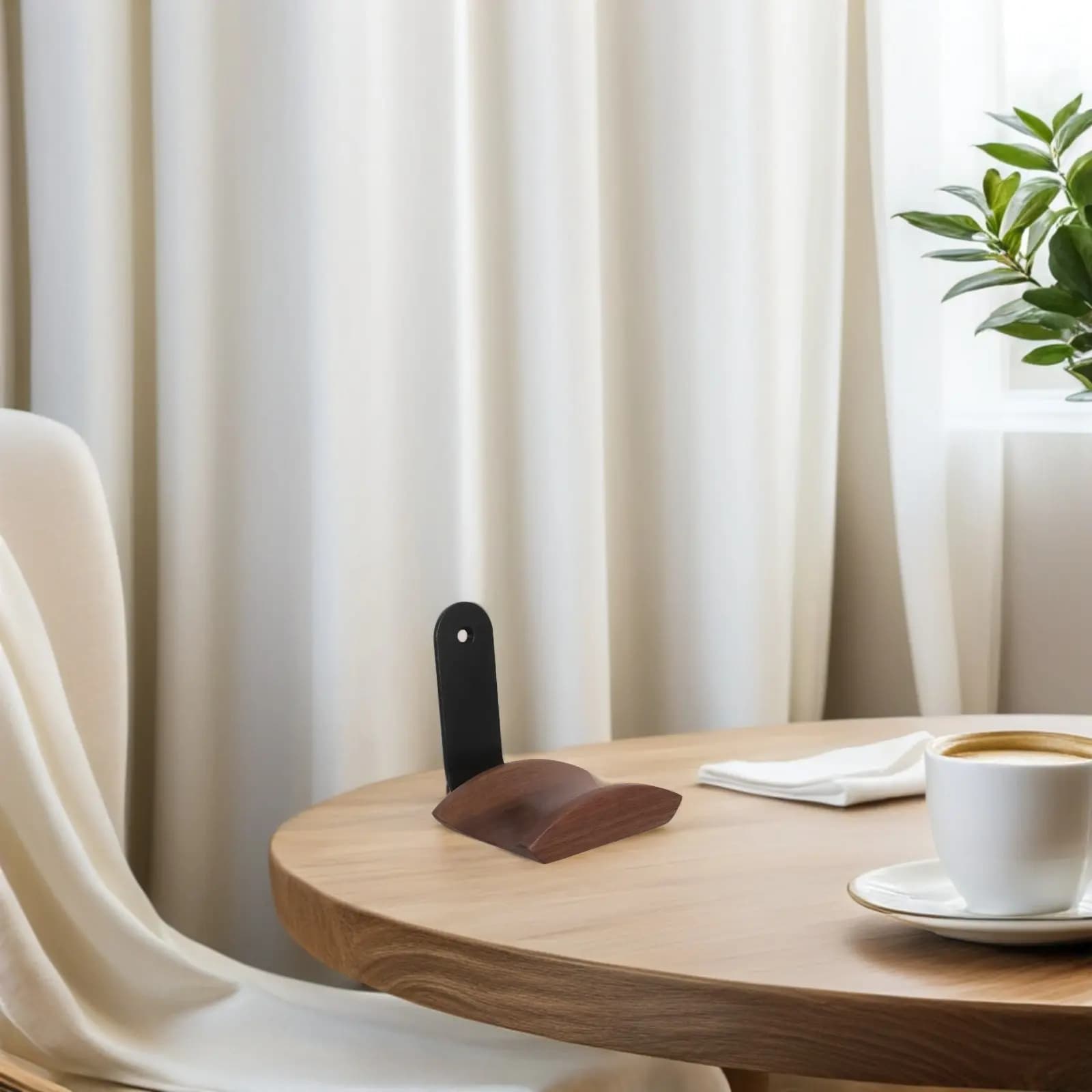 Wall-Mounted Headphone Holder - Solid Beech Wood Headphone Hook for Gaming Office Home - Space-Saving Headset Rack Storage