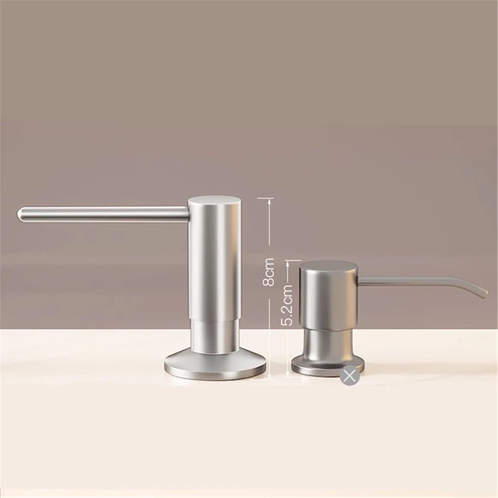 Dispenser di Detersivo per Lavello da Cucina in Ottone, Erogatore di Sapone Liquido Integrato nel Piano del Bagno con Bottiglia da 500ml/Tubo da 100cm