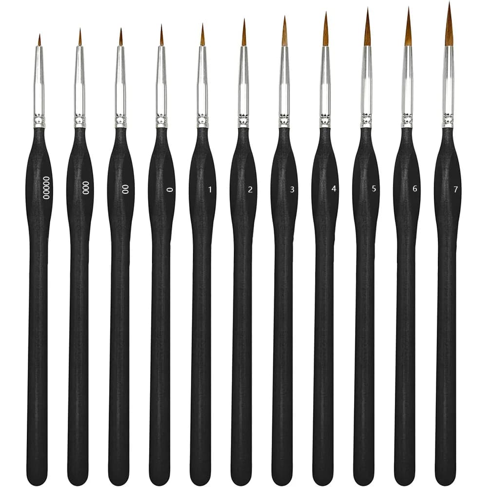 11pcs Detail Paint Brushes Set, Miniature Painting Kit for Acrylic, Models,Watercolor and Gouache, Nylon Hair Paint Brush