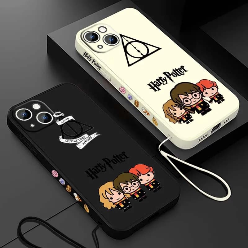 Cartoon H-Harry P-Potter Cover For Apple iPhone 17 16 15 14 13 12 11 Pro Max Plus mini Liquid Left Rope Phone Case