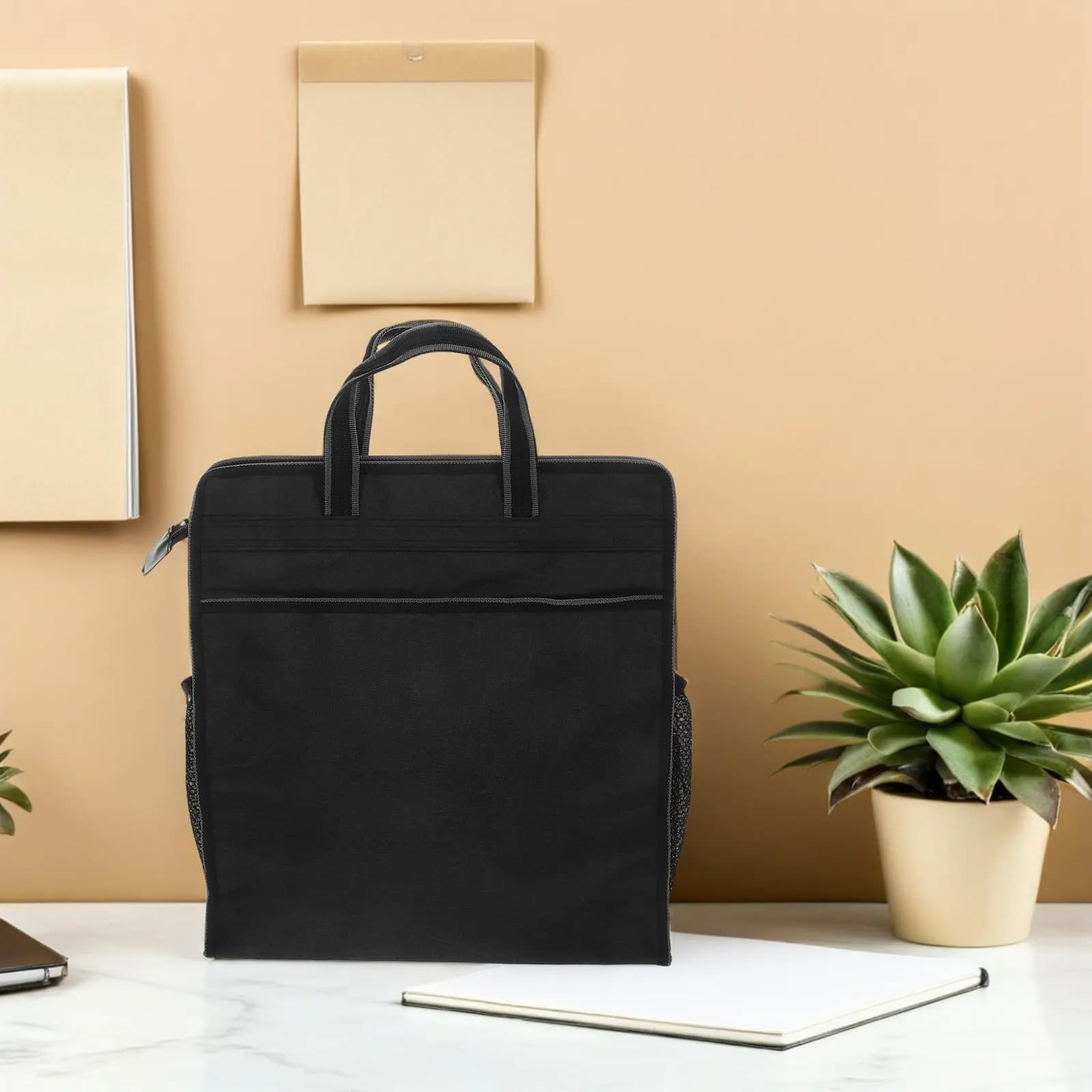 Borsa Portadocumenti in Tessuto Oxford con Cerniera Bloccabile, Organizer Portatile per File, Cartella da Viaggio e Ufficio