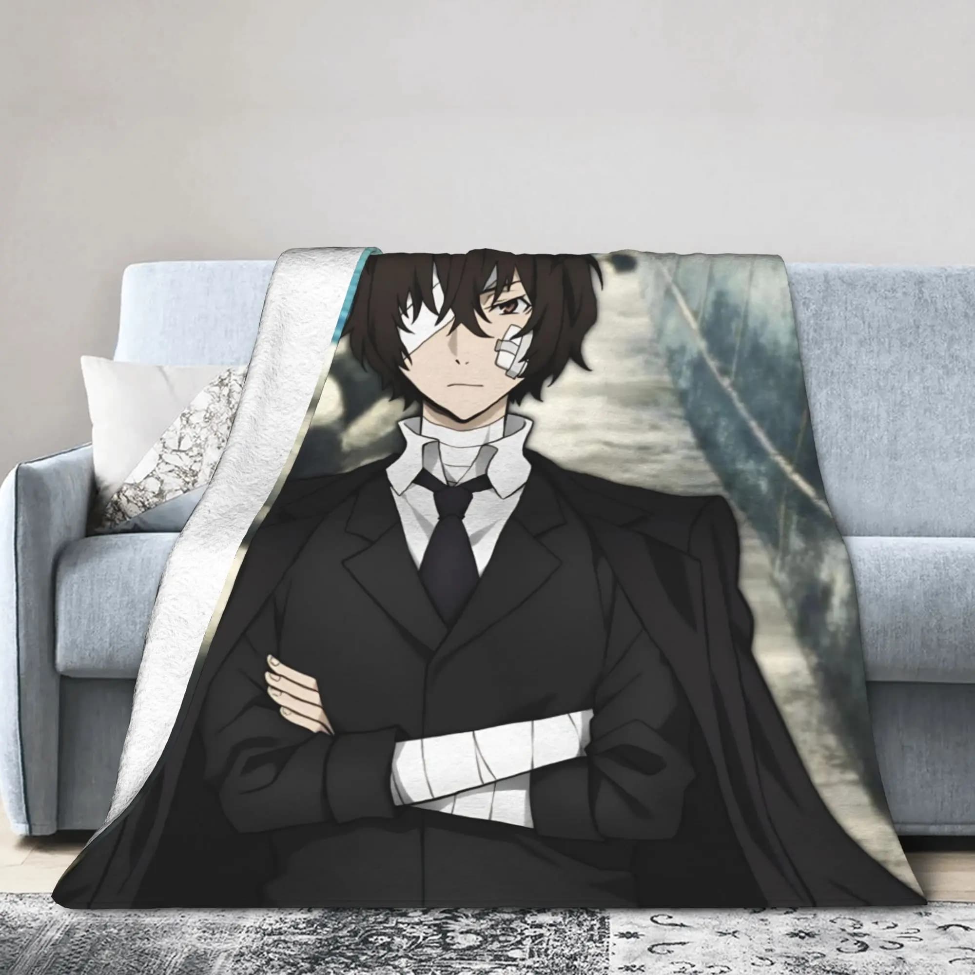 Dazai Bungo Stray Dogs Blankets Flannel All Season Multifunction Ultra-Soft Throw Blankets for Bed Car Bedspread