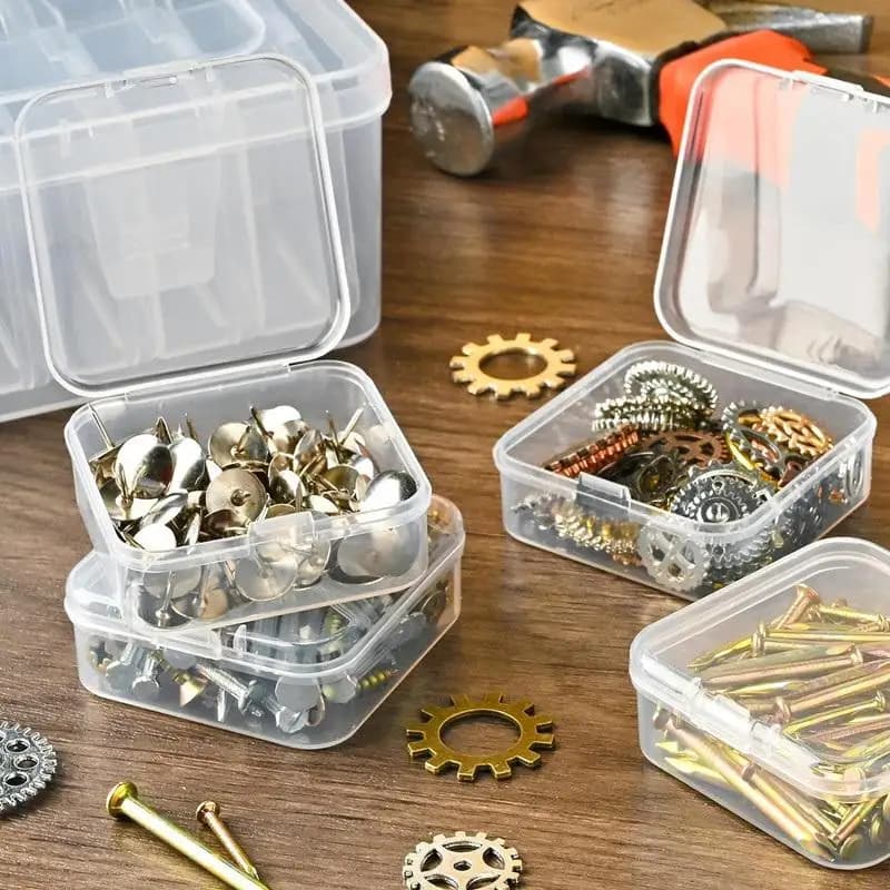 Mini 30 griglie scatole portaoggetti per gioielli set custodia in plastica trasparente organizer fai da te per orecchini anelli perline bottoni accessori artigianali