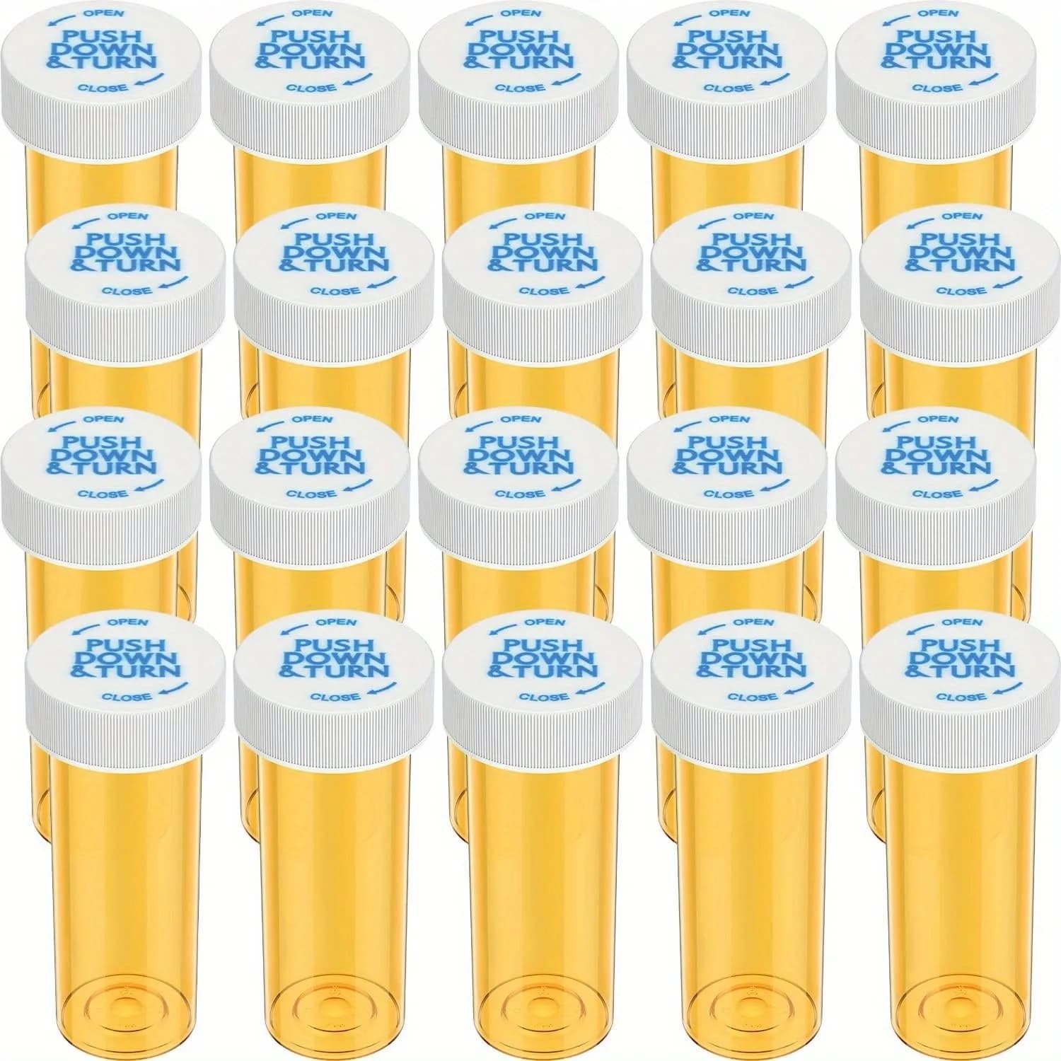 Confezione da 12/20 flaconi per pillole medicinali in plastica con tappi resistenti ai bambini Contenitori per medicinali Fiale per pillole da viaggio - 6/8 Dram