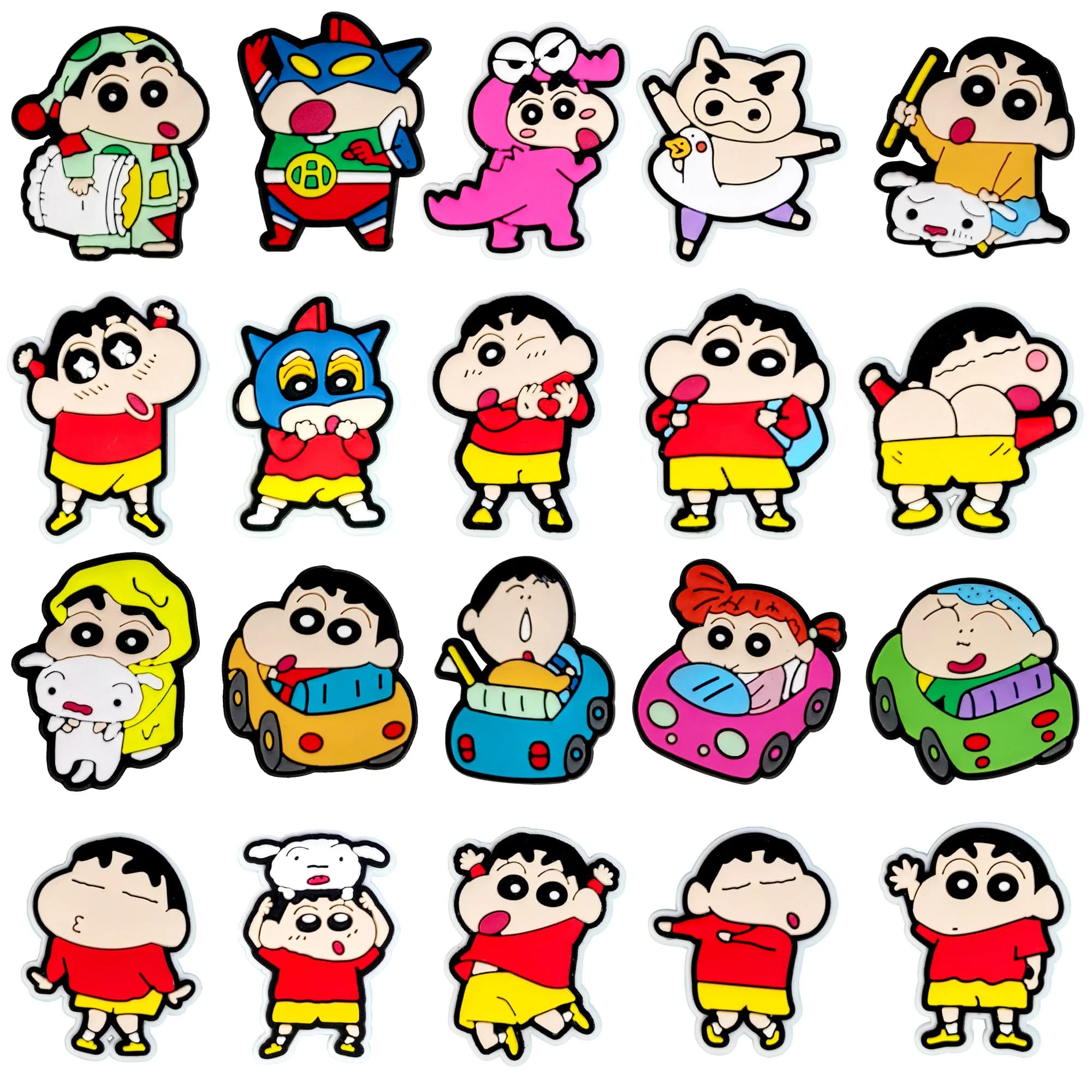 MINISO 20 pz Cartoon Crayon Pendenti e Ciondoli per il Giappone Anime Shin-chan FAI DA TE Decorazioni di Scarpe Accessori Sandalo Decorare Il Regalo Dei Bambini
