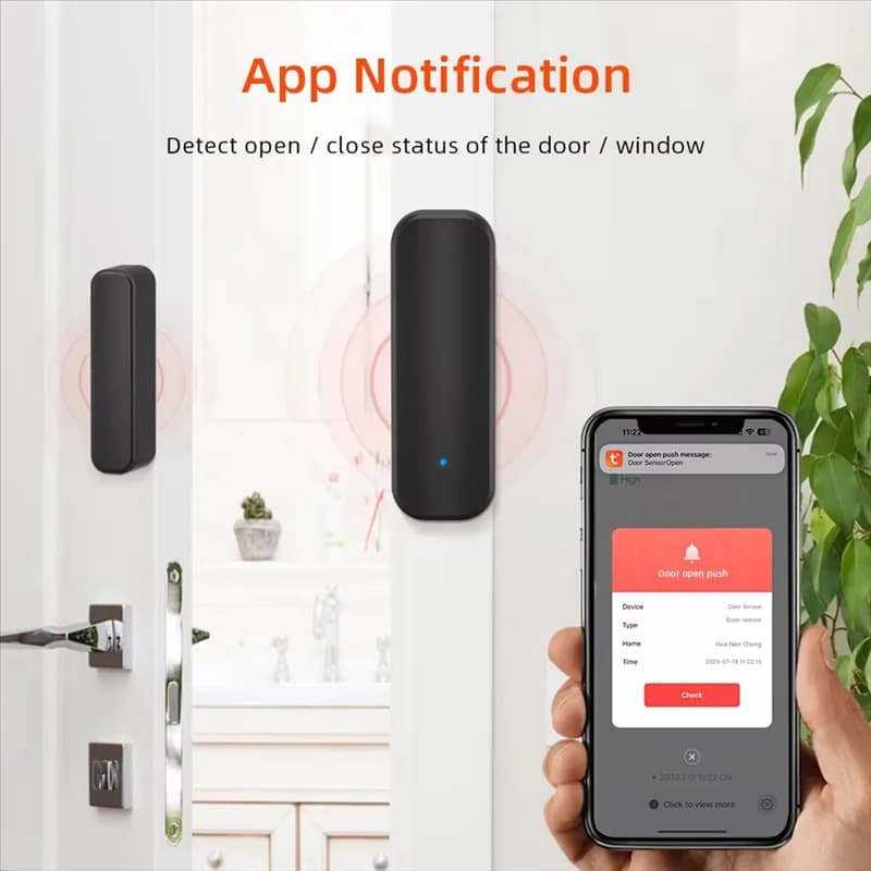 -A02R Tuya Zigbee Sensore per porte e finestre Allarme antifurto Rilevatore wireless per casa intelligente APP Lavoro remoto Funziona con Alexa Google Home