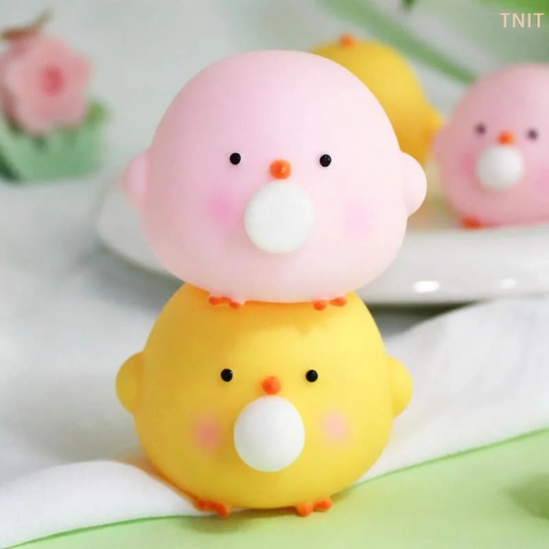 [J] Cute Blow Bubble Chick Fidget Toys Decompression Sensory Stress Relief Squeeze Toy For Adults Kids Party Favors