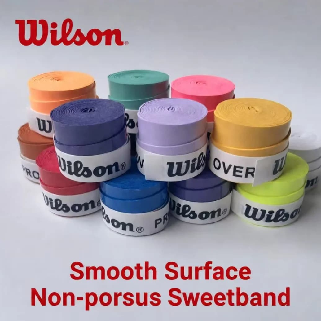 12 Pieces Wilson Overgrip for Tennis Rack, Handle Absorbent Tape, PU Grip for Badminton Rack, Tennis Rack Antiskid Tape, Padel Rack Grip
