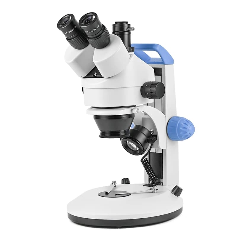 Il microscopio stereo trinoculare Albenth 7X-45X viene fornito con il controllo indipendente dell'illuminazione a LED superiore e inferiore per la riparazione PCB del telefono