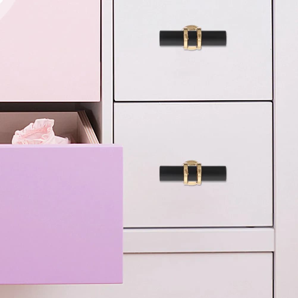 10 pezzi di maniglie per porte nere in lega di zinco, maniglie per mobili, armadietti, cassettiere, design ergonomico curvo, di lunga durata