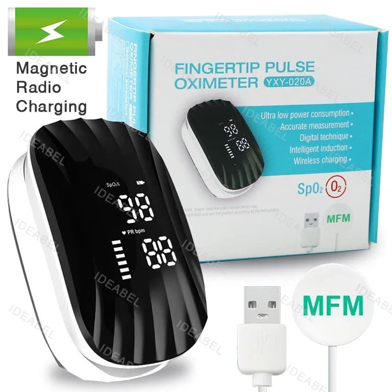 Magnetic Radio Rechargeable Medical Oximeter Strap Fingertip Pulse Oximeter Blood Oxygen Saturation Monitor Digital LED Display