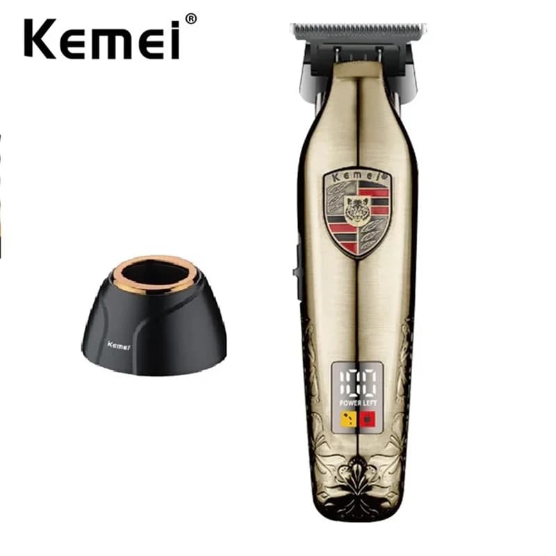Kemei Professional Barber Hair Trimmer Zero Gapped Cordless ricaricabile Edgers Clippers Men Close Hair Cutting Machine 7800RPM