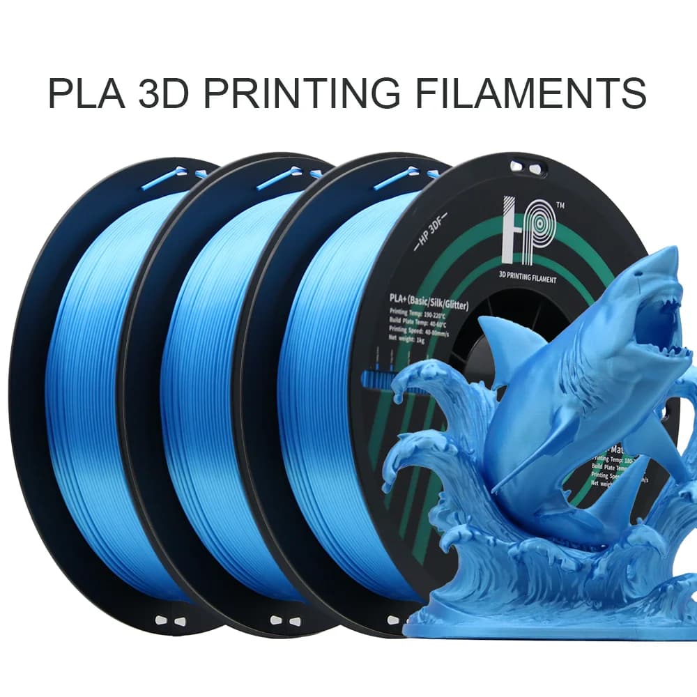 HP3DF 3D Printing Filament, Silk Blue PLA Filament, 3KG(3rolls) 1.75mm, Accuracy +/- 0.02mm, Fit Most FDM Printers