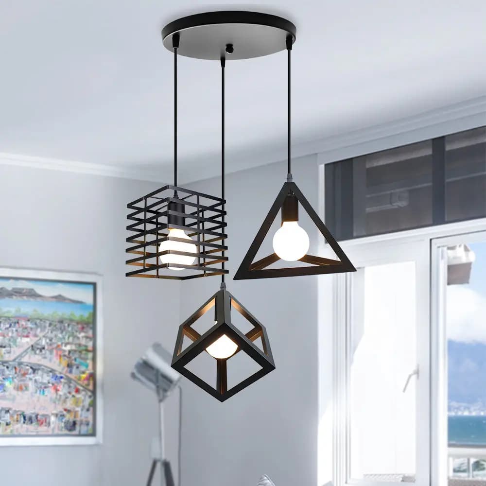 1/3 teste Loft Vintage lampada a sospensione industriale Retro ferro lampade da soffitto a sospensione E27 lampadario per salone ristorante Bar cucina