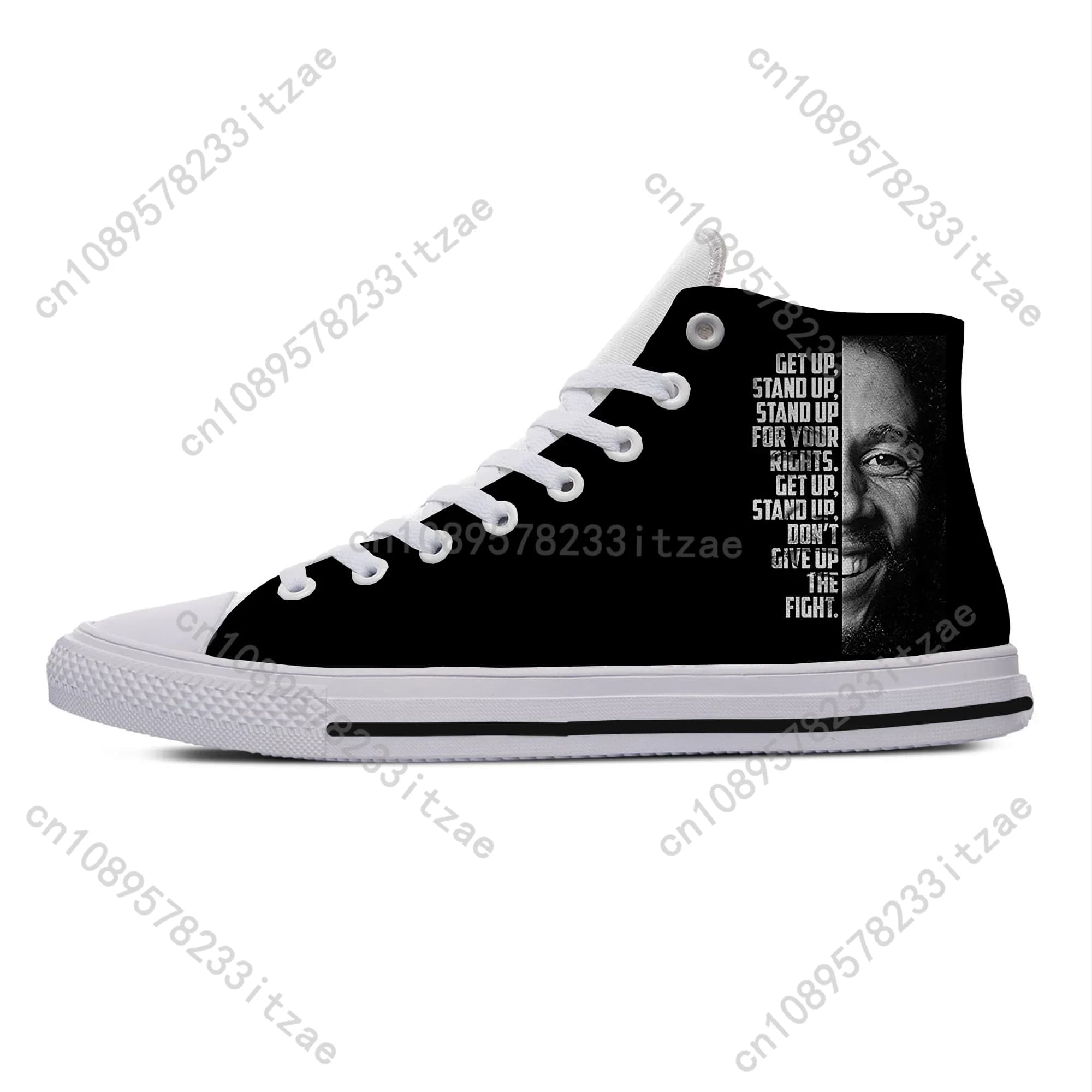 Hot Summer Cool Get Up Stand Up Bob Marley High Top Ultime scarpe di tela Uomo Donna Sneakers casual Scarpe da tavolo classiche