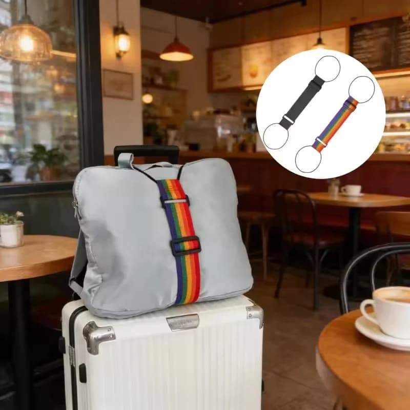 Cinghie per Valigie a Forma Dritta, Cintura per Bagagli in Poliestere con Fibbia Regolabile, Accessorio da Viaggio