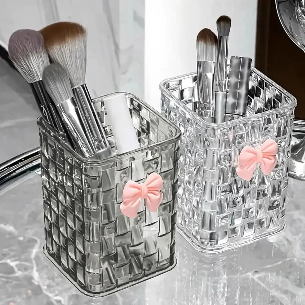 Transparent acrylic makeup brush box, cosmetic desk organizer, lipstick holder, enamel display, jewelry door