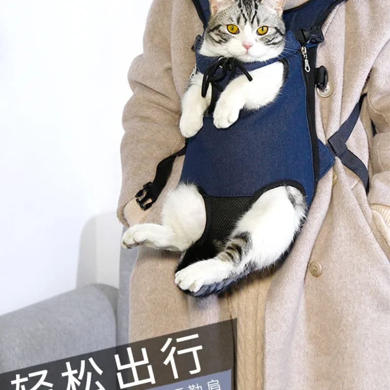 Dual Shoulder Front Pet Carrier Backpack Portable Walking Bag for Cats Small Dogs Outdoor Travel