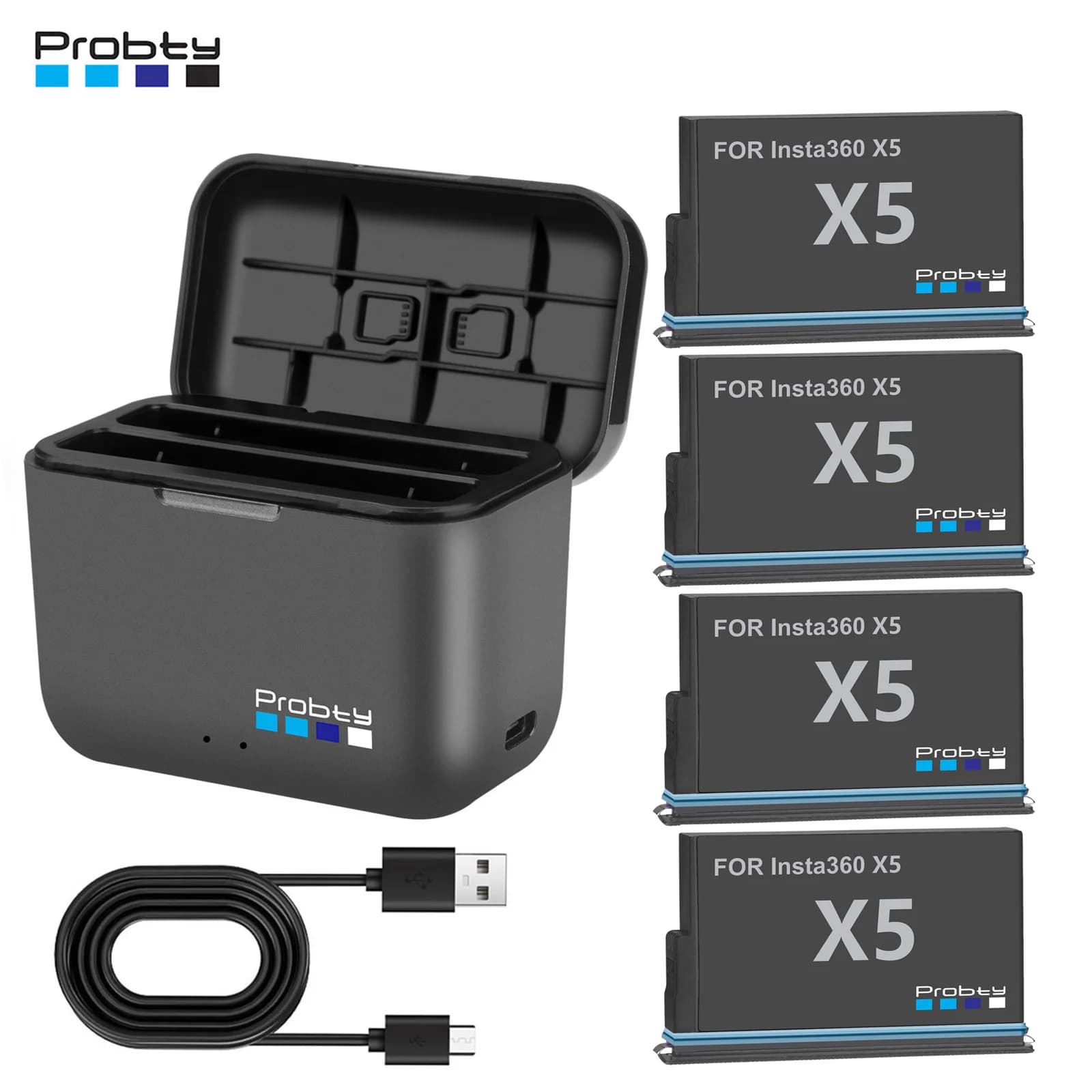Per batteria Insta360 X5 2850mAh + scatola di immagazzinaggio custodia di ricarica rapida per accessori di alimentazione Insta 360 X 5