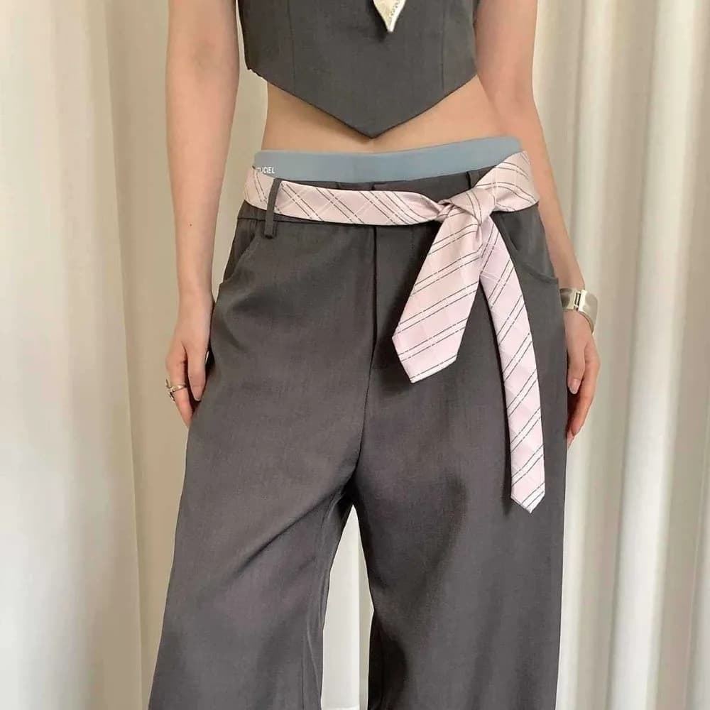 Cravatta a Righe in Stile Coreano, Accessorio Moda Rosa per Uniforme JK, Sciarpa da Collo Stile College, Decorazione per Uniforme JK