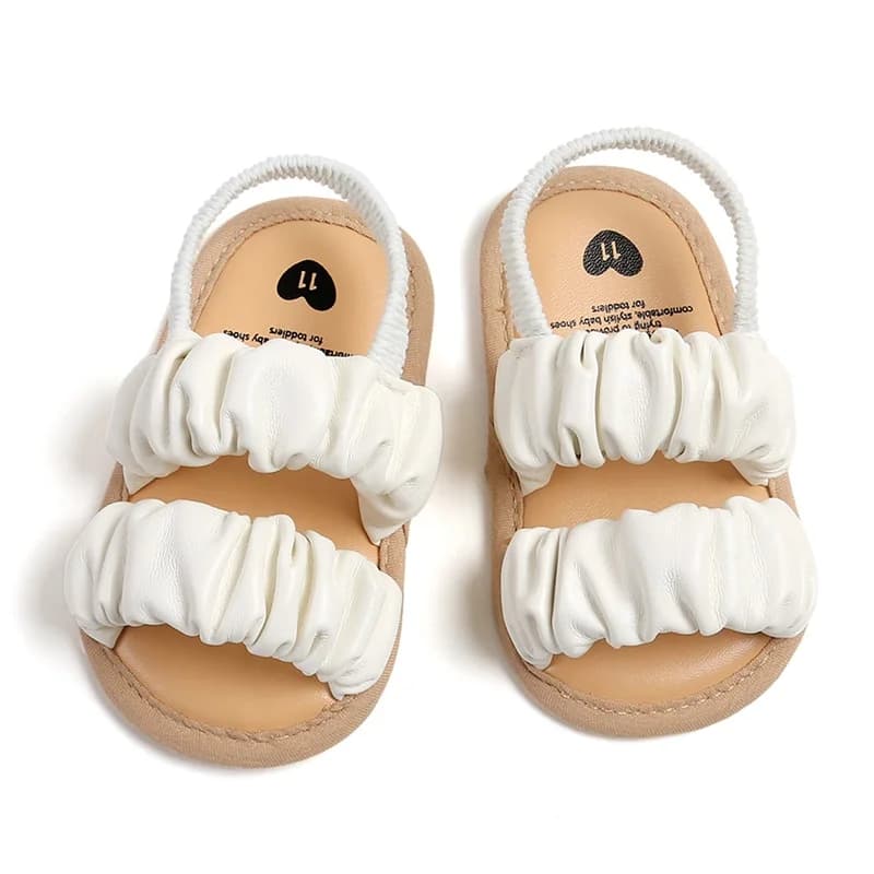 Adorabili sandali estivi per neonate con suola antiscivolo e scarpe da principessa per neonati con fiocco scintillante per la spiaggia o i primi passi