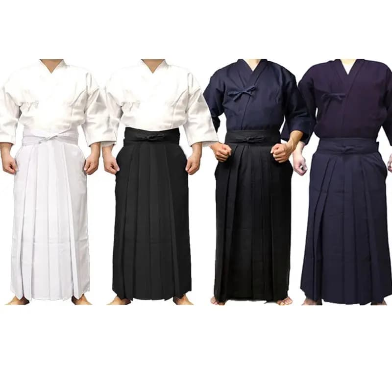 Kimono Kendo, Pantaloni HAKAMA, Gonnellino per Spadaccini, Uniforme Kendo, Abbigliamento Tradizionale Giapponese per Arti Marziali, Fitness, Sportswear, Kung Fu