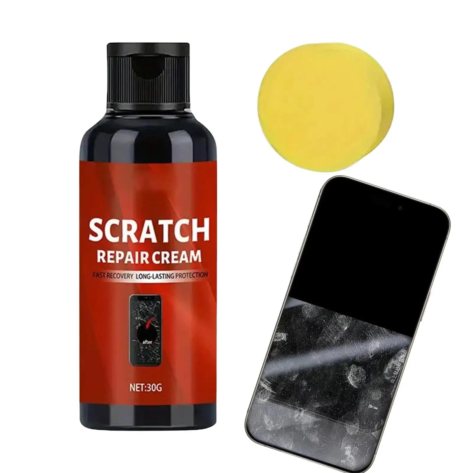30g sanding cream for removing scratches from the phone screen, polishing paste for repairing the glass of watches, polishing kit for cell phone screens, watches and sunglasses