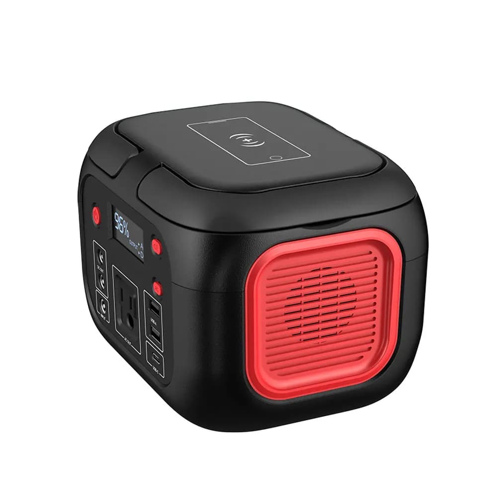 Stazione di alimentazione portatile da 200 Watt Batteria da 110 V/220 V Banca di energia solare con inverter a onda sinusoidale pura e presa CA per accendisigari