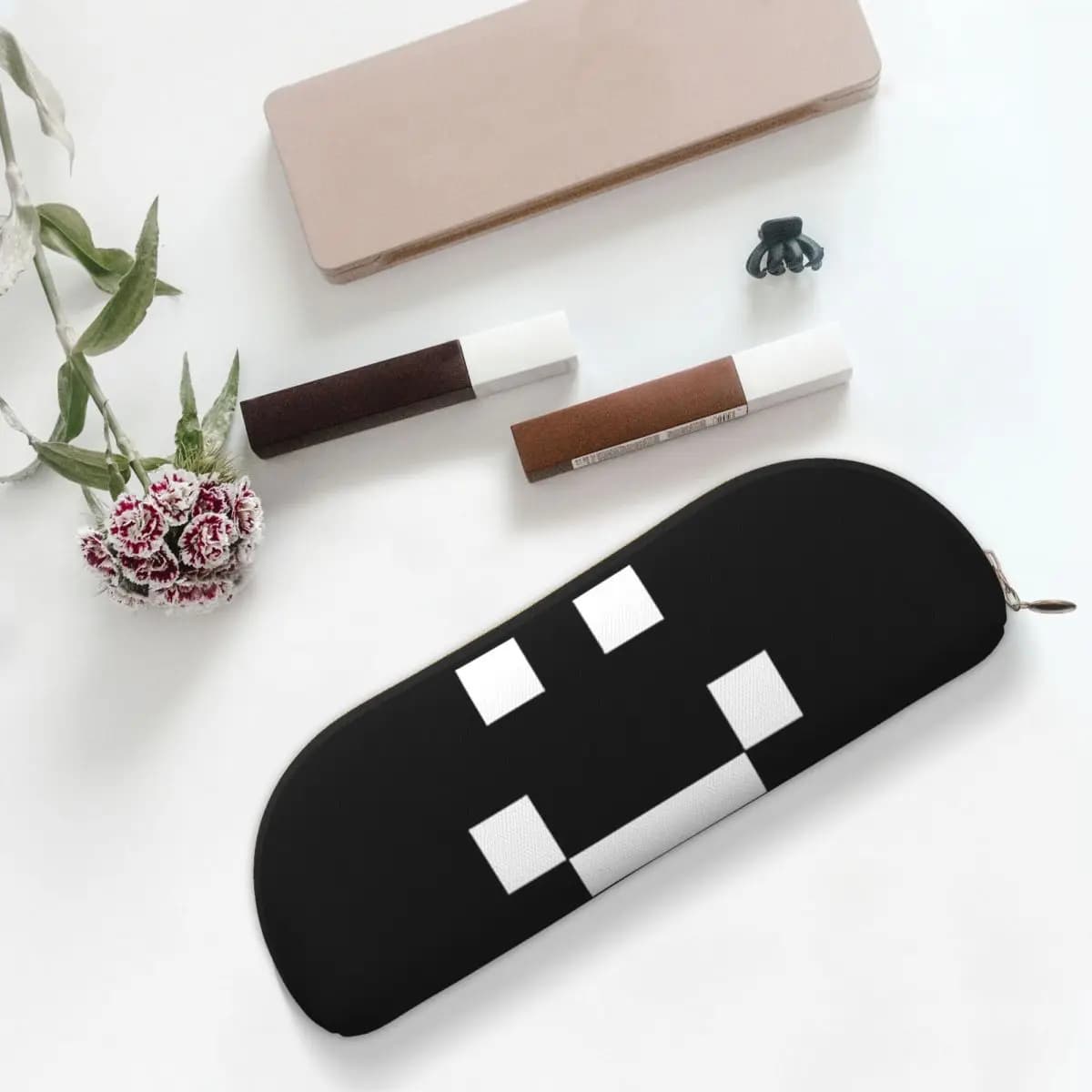 Quackity Merch Smile Logo Astucci Portapenne Portapenne Forniture di cancelleria Astuccio per penne di grande capacità Astuccio per matite per ragazzi e ragazze