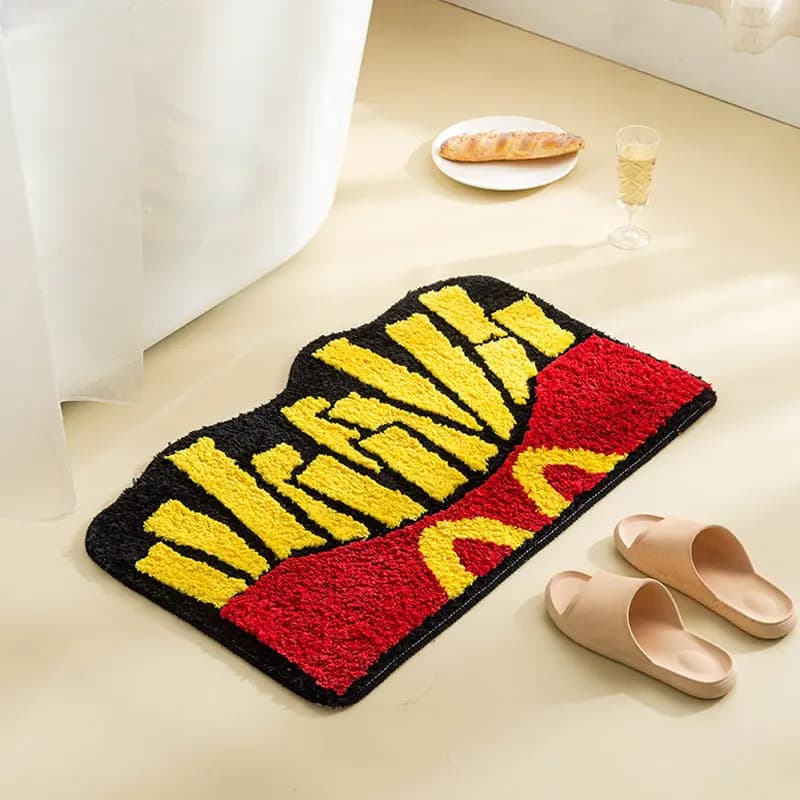 Pink Bow Heart Shape Tufted Carpet Door Mats Non-slip Floor Mat Entrance Bedroom Girl's Bedside Floor Blanket