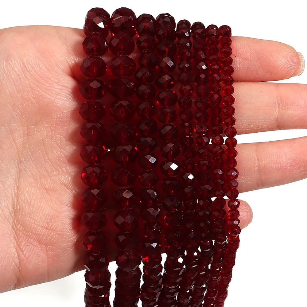 1 filo/lotto melograno rosso sfaccettato perline di cristallo boaco perline di vetro perline sparse per creazione di gioielli braccialetto collana fai da te