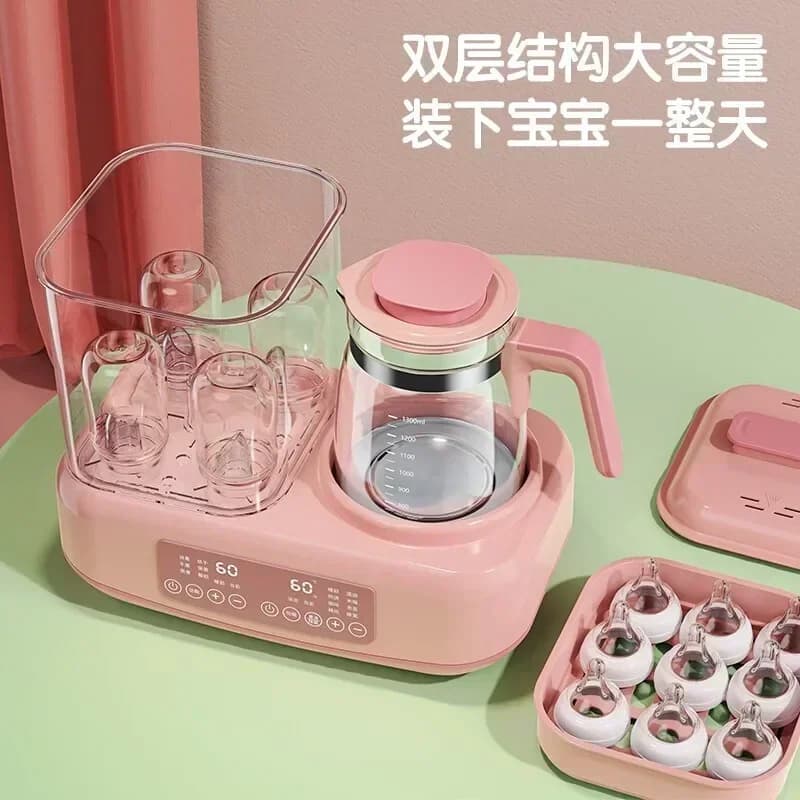 220V Baby Bottle Sterilizer with Drying Two-in-one Warm Milk Heater Constant Temperature Kettle Feeding Milk Mixer Electric AMC