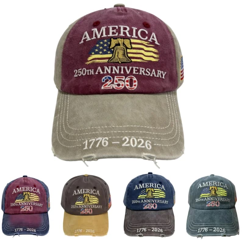 Cappello unisex per il 250° anniversario degli Stati Uniti, modello bandiera americana, berretto da baseball regolabile per sport all'aria aperta e regali per festival