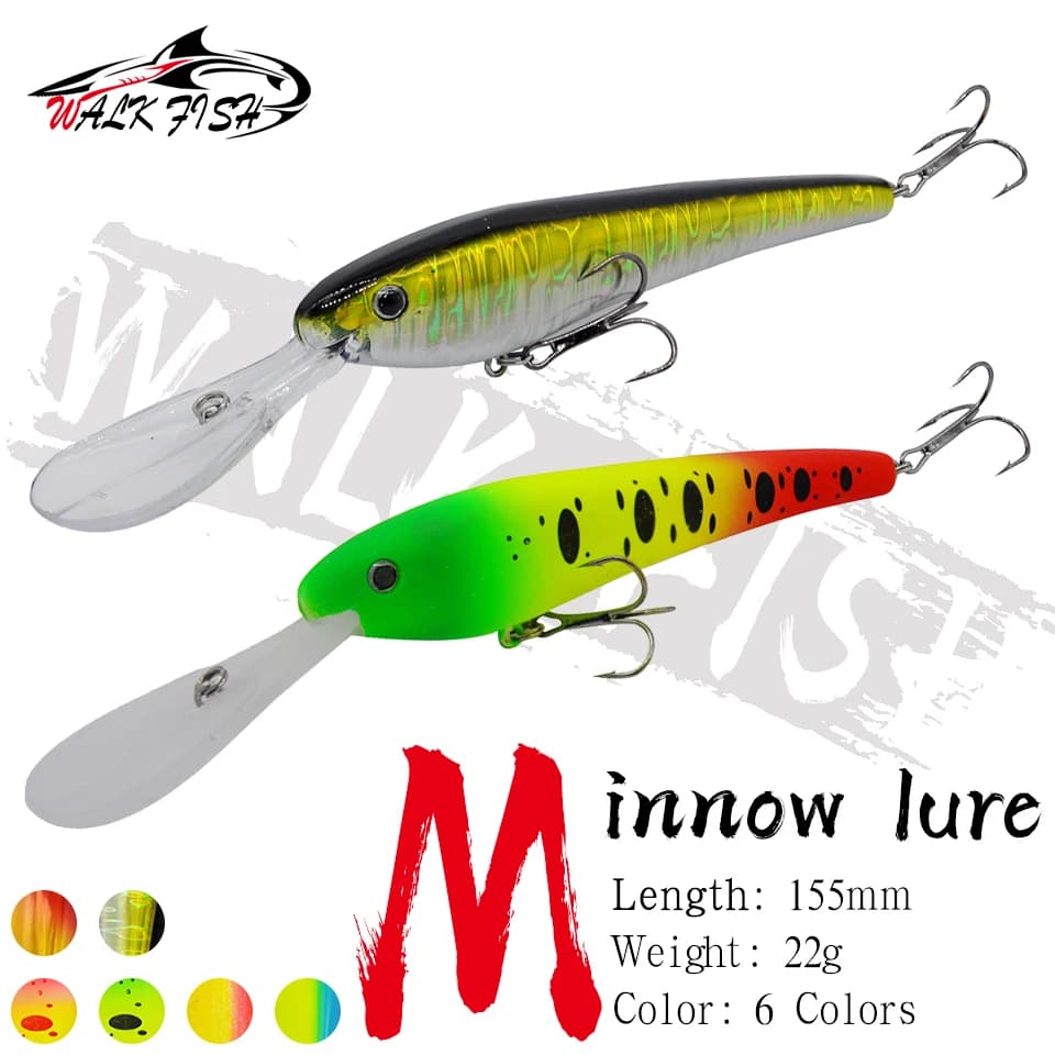WALK FISH 1 pz Minnow Fishing Lure Long Cast Hard Artificial Bait 22g Fishing Wobblers Pike Carp Bait Crankbaits attrezzatura da pesca