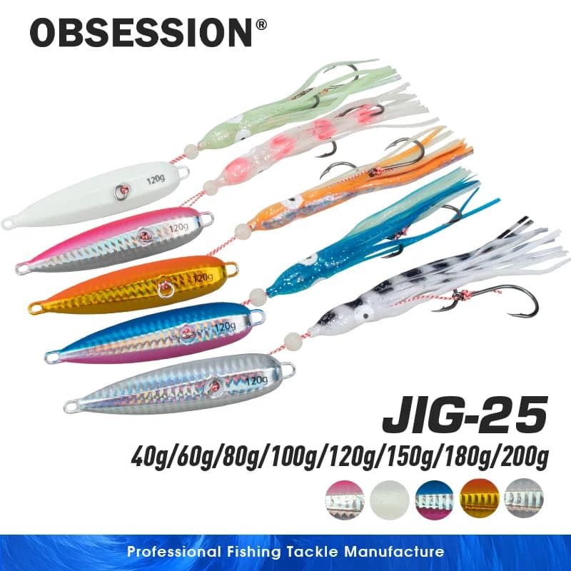 OBSESSION J25 40g-200g Bottomship Inchiku Affondamento lento Maschere di caduta Esca in metallo duro Acqua salata Mare profondo Marlin Jigging Richiamo di pesca