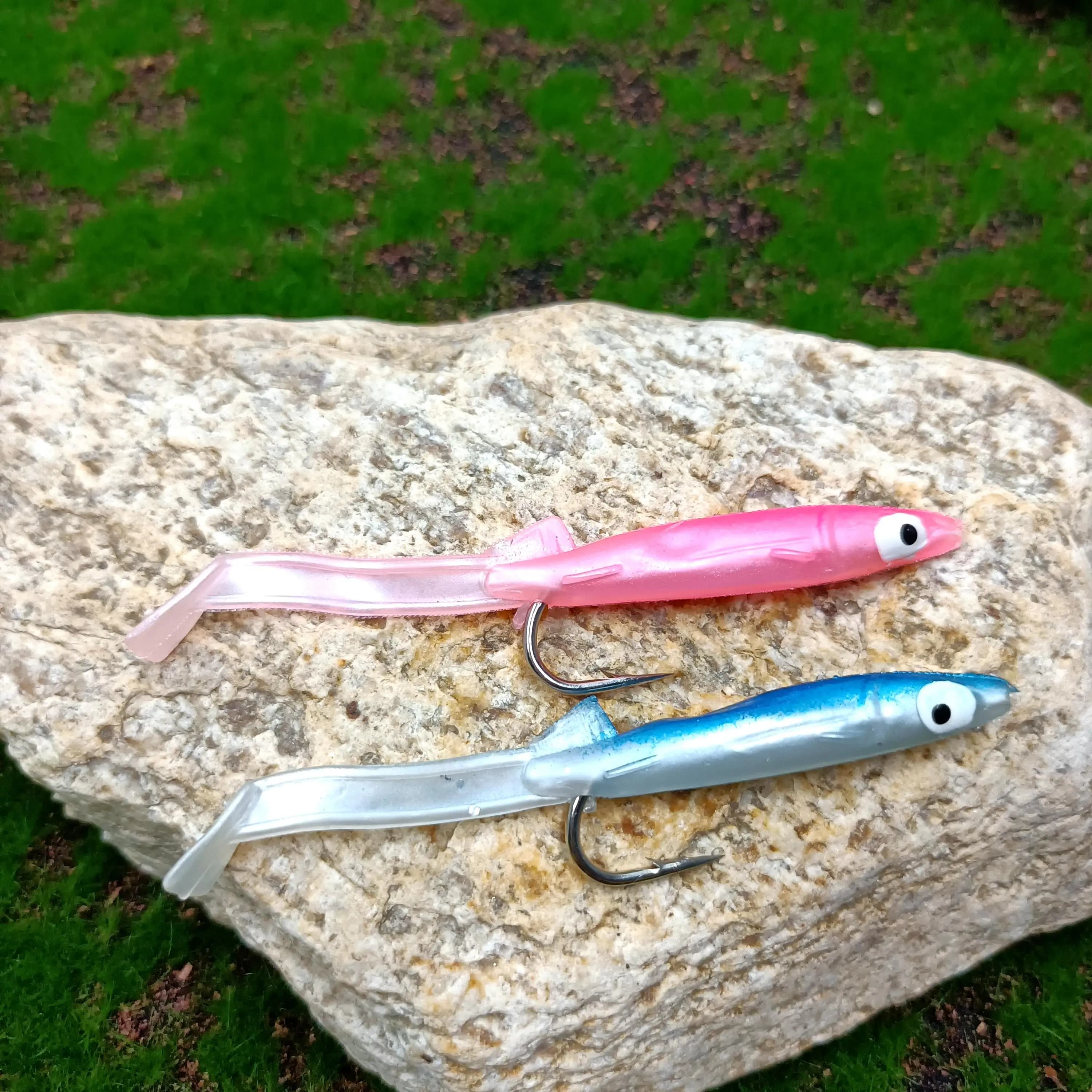 DUODUOYU 5PCS 2.6g/80mm Anguilla Esche da pesca morbide Piccola acqua salata Isca Artificiale Crankbait con gancio Attrezzatura da pesca morbida