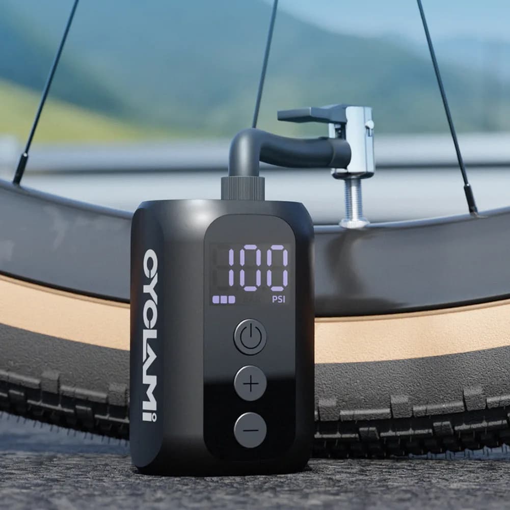 Pompa per Palloni Wireless 100 PSI con Display LED, Gonfiatore Multifunzione per Pneumatici Bici e Materassi ad Aria, Ricaricabile USB per Biciclette e Palloni