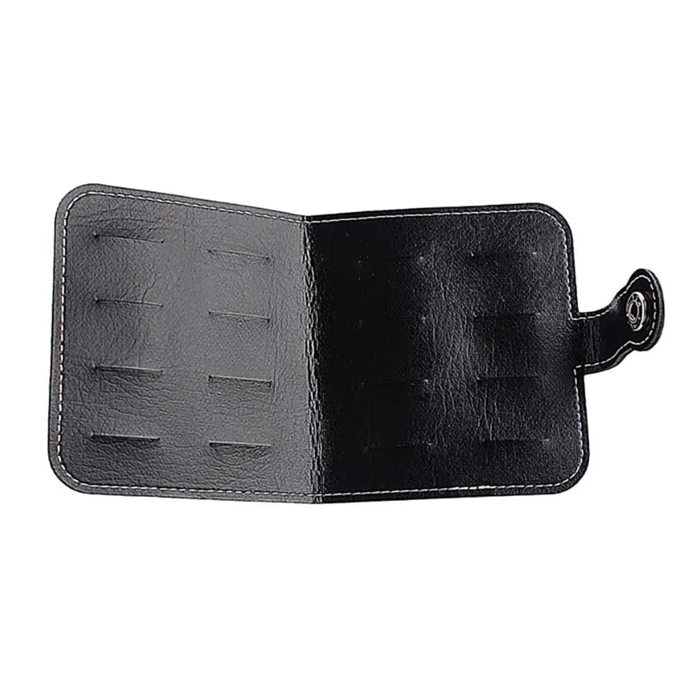 1Pcs PU Guitar Pick Bag Clamshell Design with Concealed Buckle Holds 16 Picks Easy Carry Lightweight Pick Holder for Guitar