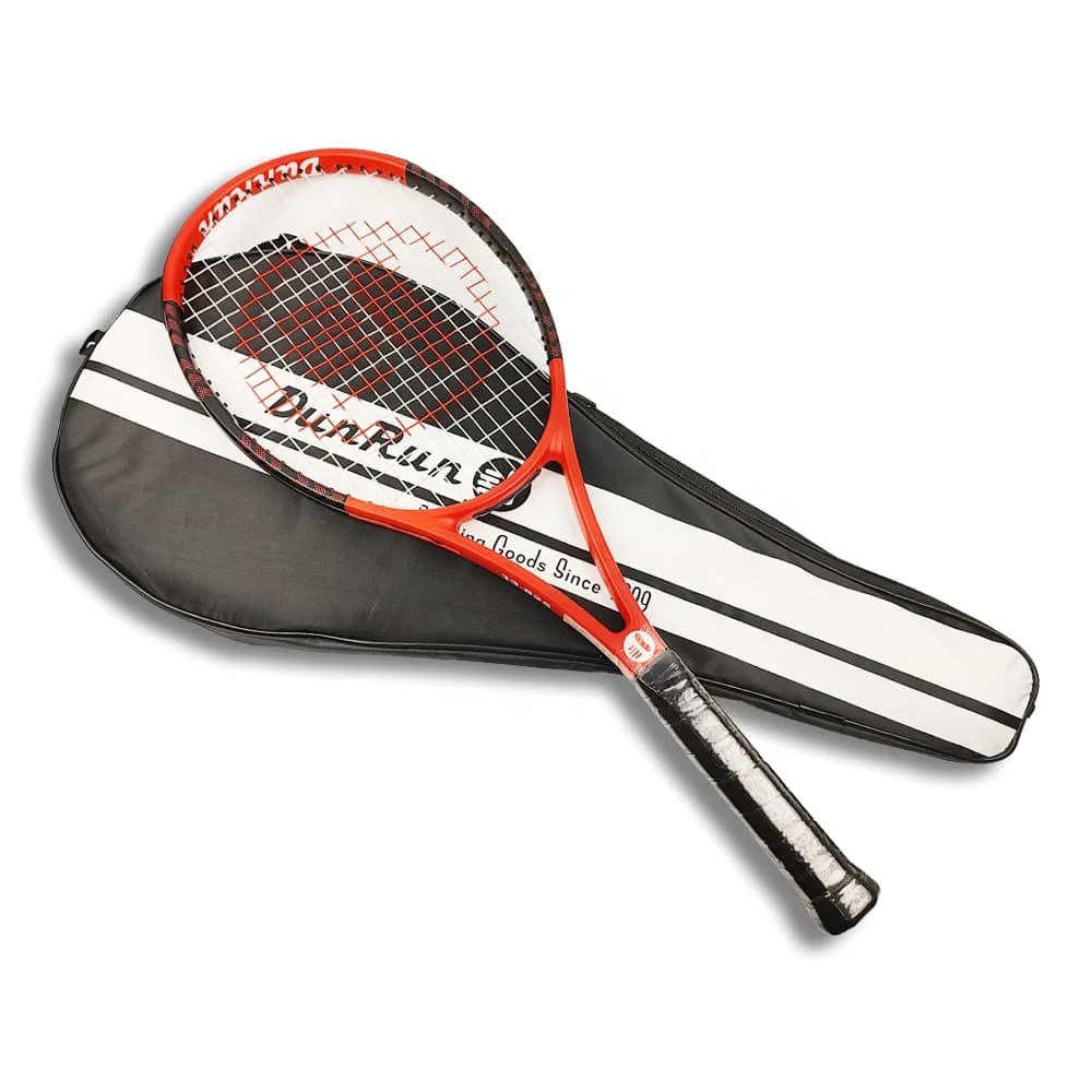 27-Inch Professional Custom Tennis Training Racket Full Graphite Carbon Fiber Lightweight With Wood Grip And Nylon Net
