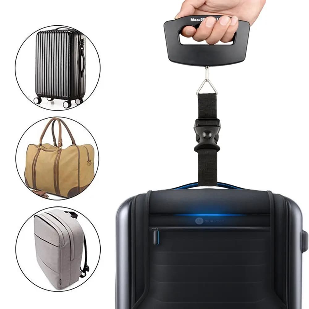 Digital Luggage Scale, Baggage Weight Scale, 110 Lb (50 Kg) with 10g Deviation, Portable Handheld Suitcase Weight Scale with Hook for Travel, Fish Weighing, Black