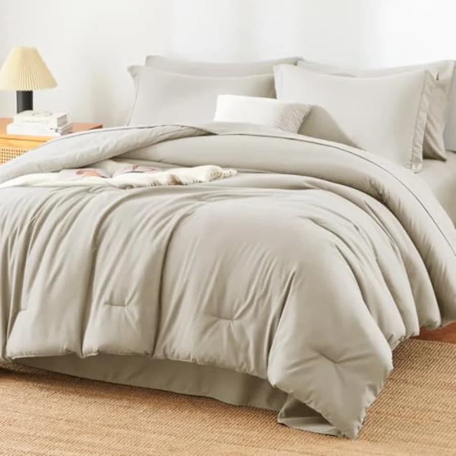 Comforter Set - 7 Pieces Bed in a Bag Size Luxury Comforter Set with Sheets for All Season Bed Set with Comforter Flat Sheet Fi