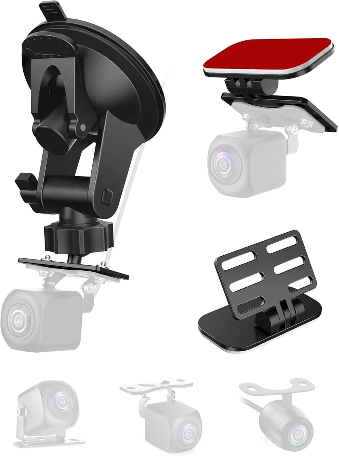 Supporto Universale per Telecamera Posteriore (Confezione da 2), Staffa Regolabile per Parabrezza per Dash Cam e Telecamera di Retromarcia