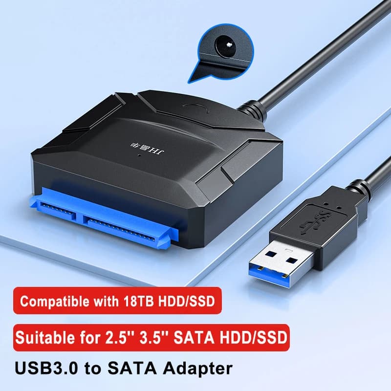 Adattatore cavo SATA a USB 3.0 per disco rigido SSD HDD esterno da 2,5 3,5 pollici Adattatore SATA Convertitore cavo USB 3.0 a SATA III 3 0